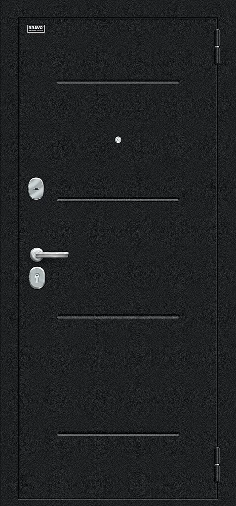 Фото Входная дверь Техно Букле черное/Snow Melinga BR4993 внешняя сторона