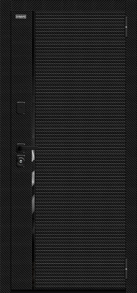 Фото Входная дверь Лайнер/SBlack Black Carbon/White Silk BR6162 внешняя сторона